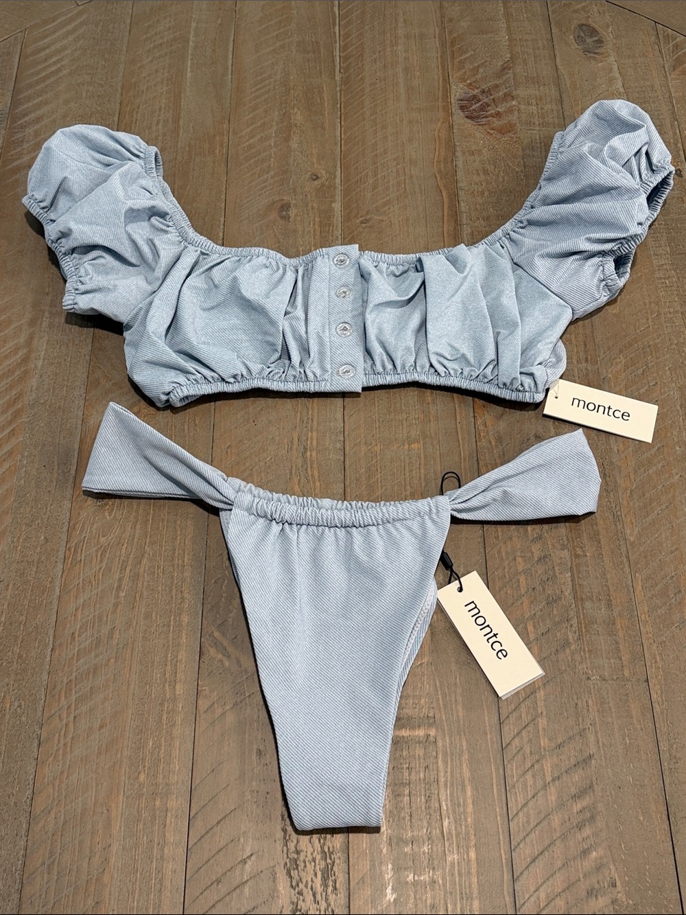 Montce Light Denim Puff Bikini Large